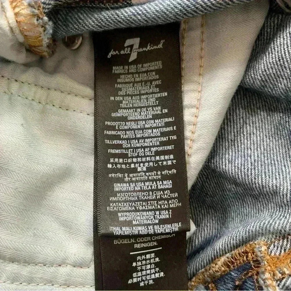 7 for all mankind blue denim cutoff shorts - Picture 5 of 6